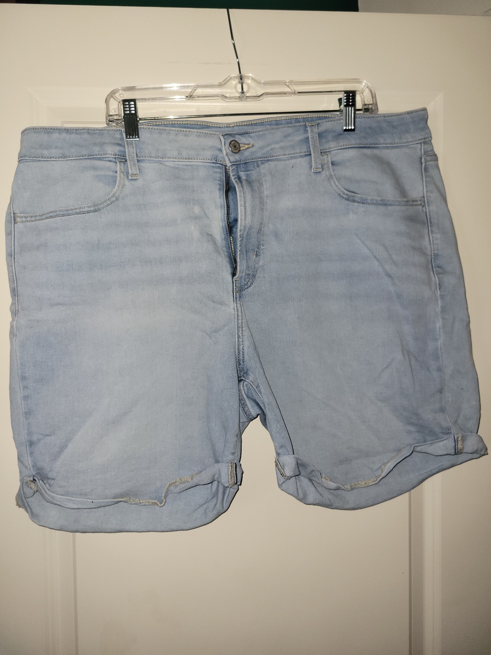 Old Navy Light Blue Denim Roll-Hem Shorts